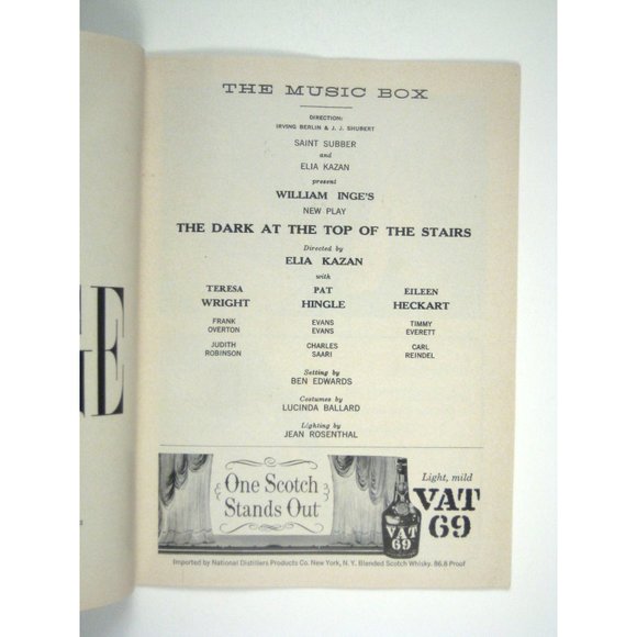 Playbill The Dark At The Top Of The Stairs 1958 William Inge Eliza Kazan Hingle - Picture 3 of 6